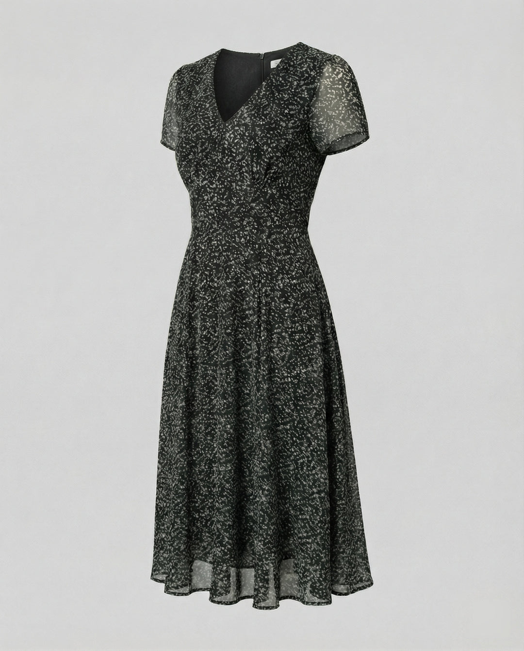 Verspieltes A-Linien Kleid mit V-Ausschnitt & Schwungvollem Saum