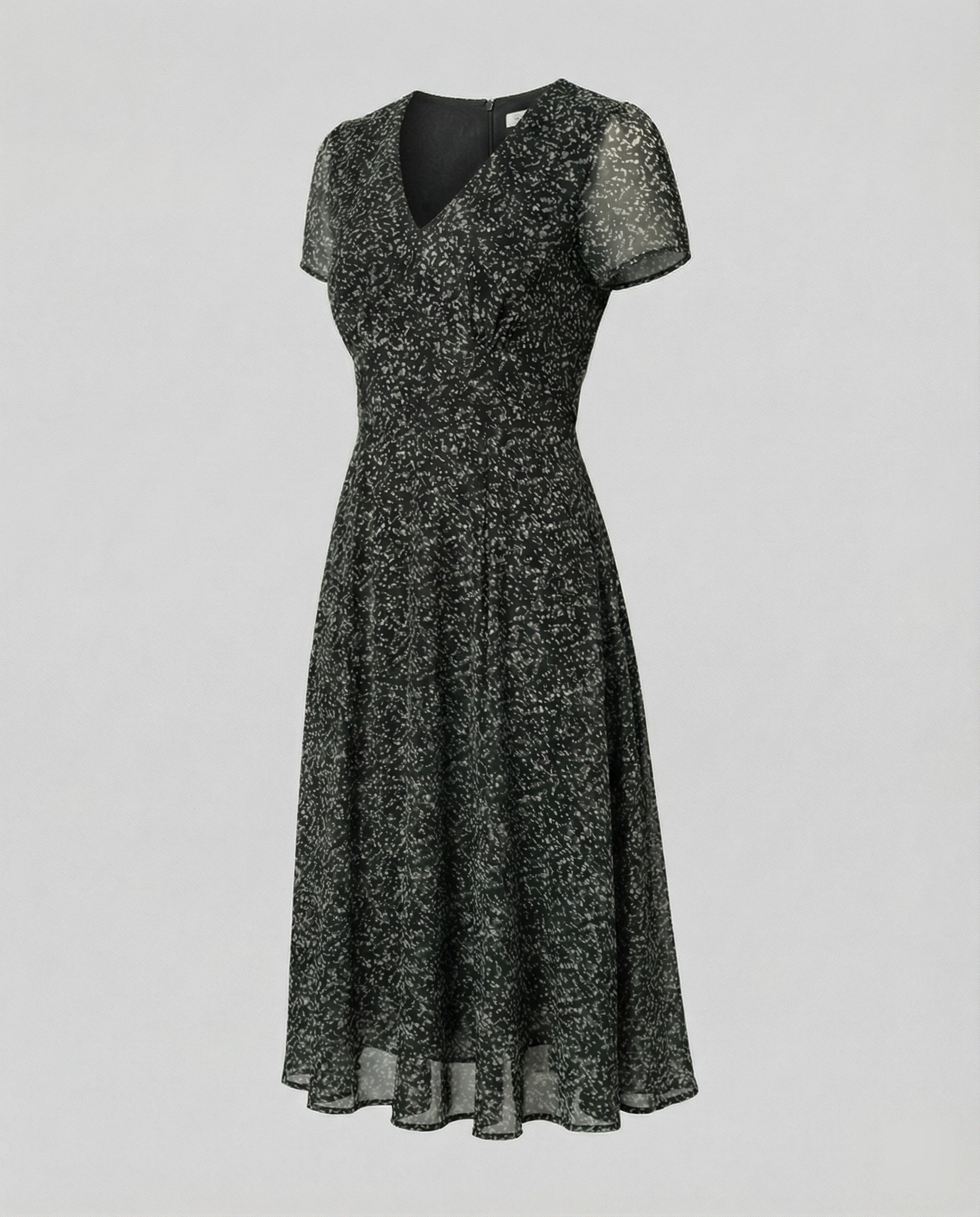 Verspieltes A-Linien Kleid mit V-Ausschnitt & Schwungvollem Saum