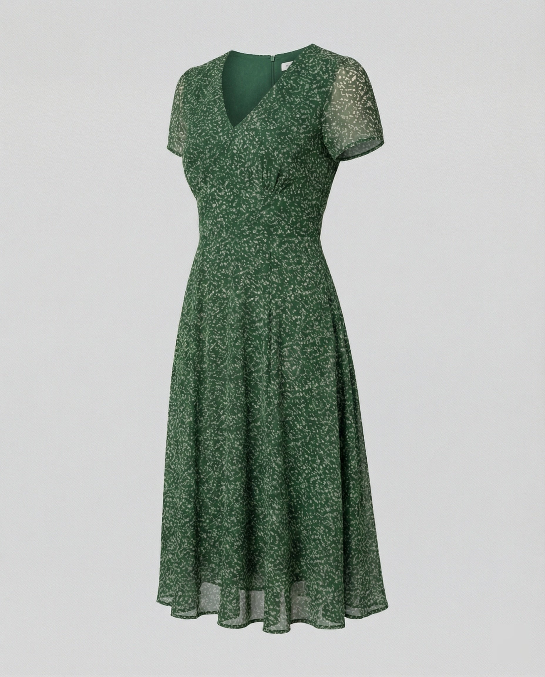 Verspieltes A-Linien Kleid mit V-Ausschnitt & Schwungvollem Saum
