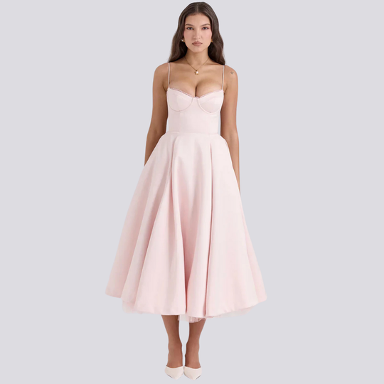 R&B | Midi-Kleid mit Blumenkorsett für Damen