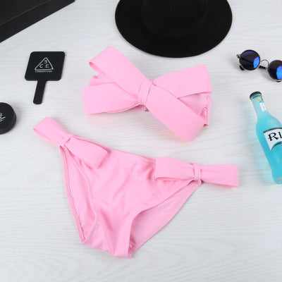 Damen Bandeau Bikini mit auffälligen Schleifen R&B