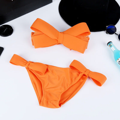 Damen Bandeau Bikini mit auffälligen Schleifen R&B