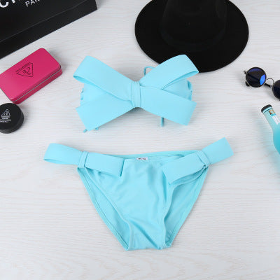 Damen Bandeau Bikini mit auffälligen Schleifen R&B