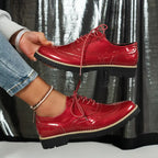 R&B | Lackschuhe Im Oxford-Stil mit Klobiger Sohle für Damen
