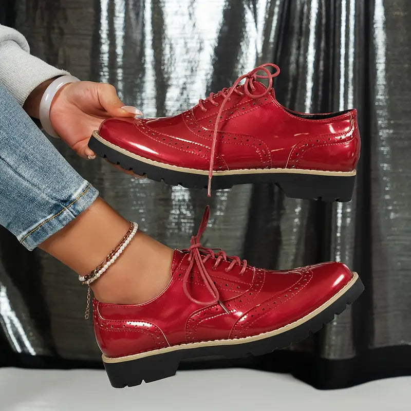 R&B | Lackschuhe Im Oxford-Stil mit Klobiger Sohle für Damen