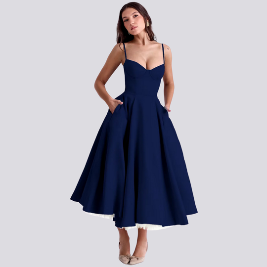 R&B | Midi-Kleid mit Blumenkorsett für Damen