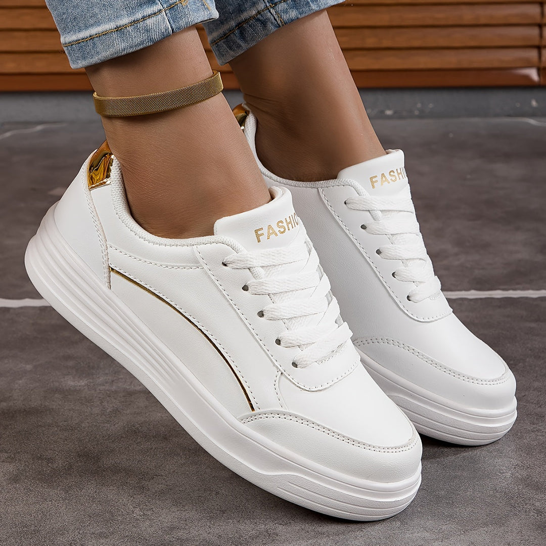 R&B | Damen Sneaker In Einfarbiger Ausführung mit Schnürsenkeln und Weicher Sohle