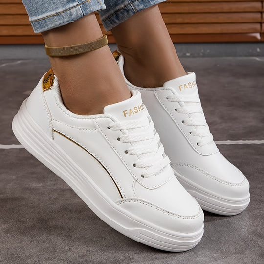 R&B | Damen Sneaker In Einfarbiger Ausführung mit Schnürsenkeln und Weicher Sohle