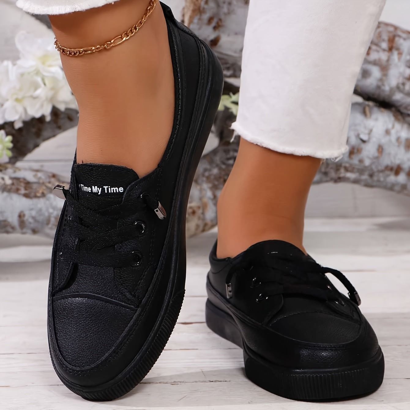 Damen Schnürung Orthopädische Flache Schuhe R&B
