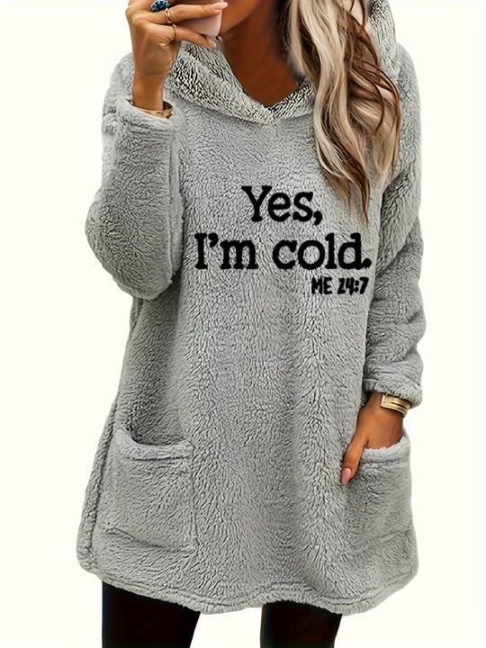 R&B | Langer Hoodie mit Print Fleece Wärme und Komfort