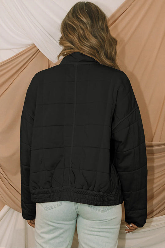 R&B | Aufgesetzte Tasche Steppjacke Crop