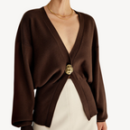 R&B | Damen Strick V-Ausschnitt Cardigan Pullover