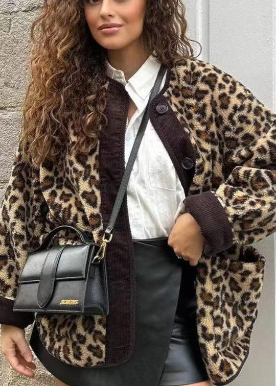 R&B | Leopardenmuster Lockeres Jacket