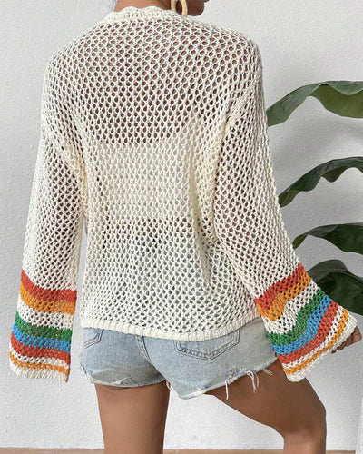 R&B | Bunter Cardigan mit Hohlen Ärmeln