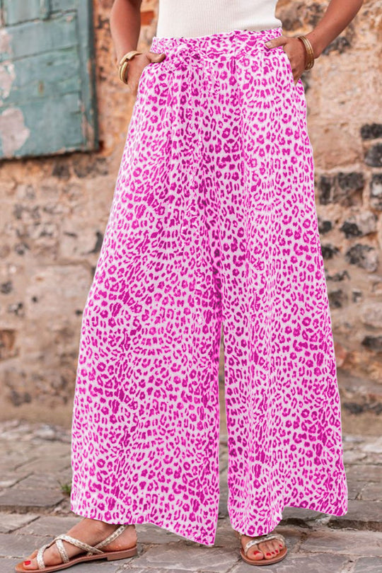 R&B | Leopard Zugband Weite Beinform Pants