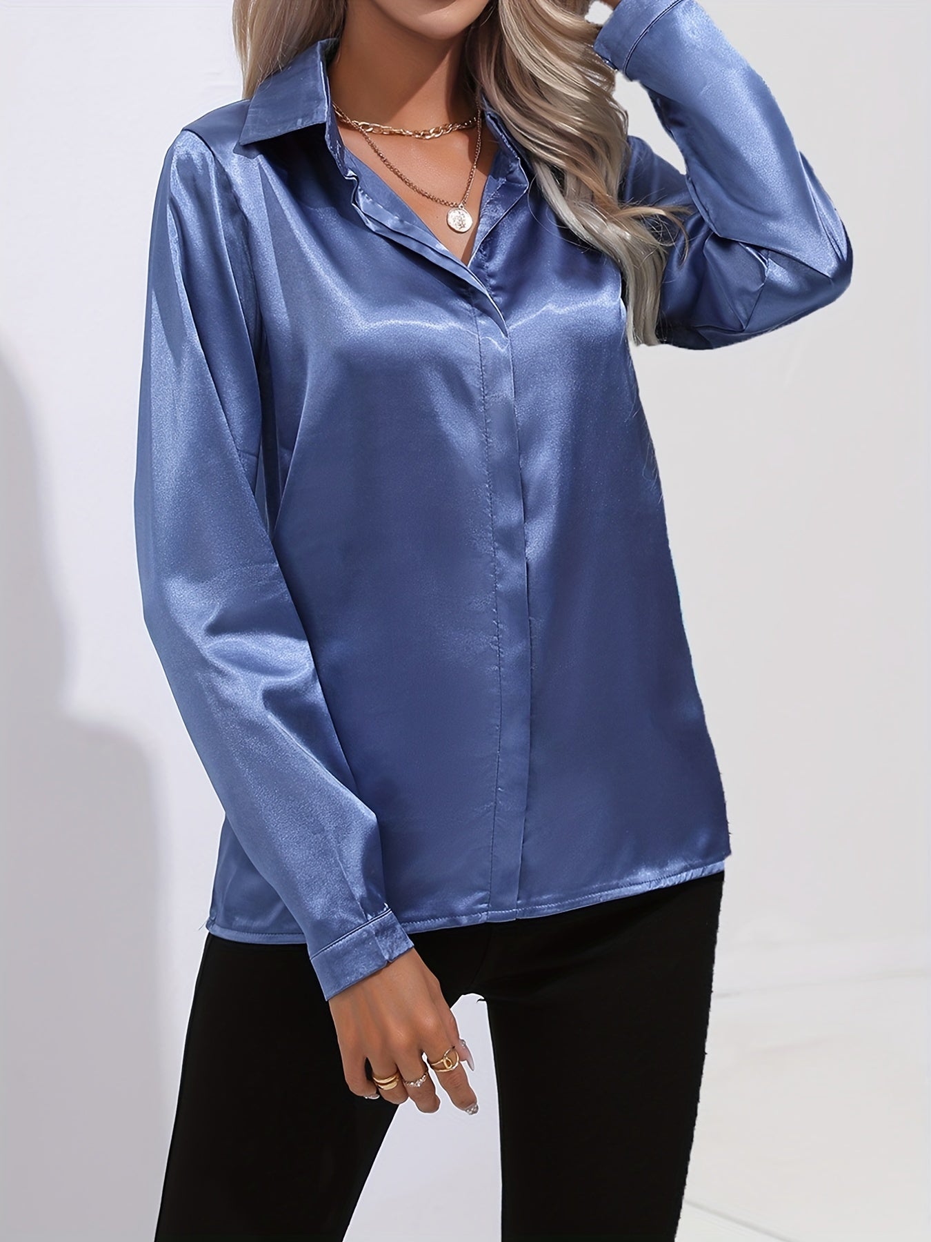 EB | Damen Elegante Satinbluse