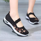 Orthopädische Florale Schwarze SlipOns R&B