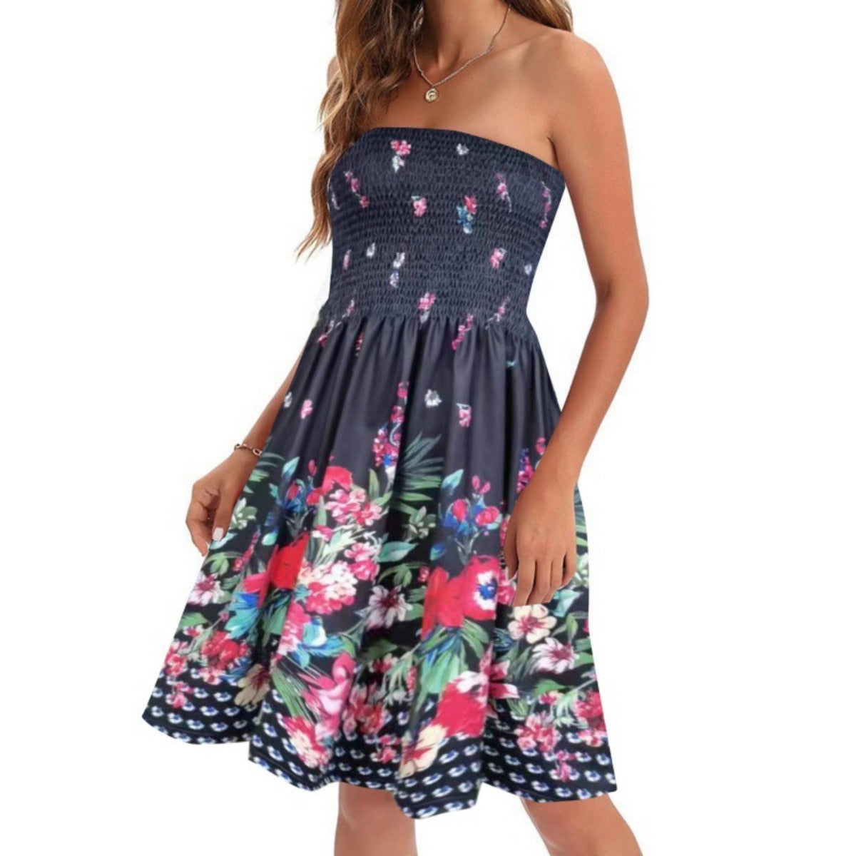 R&B | Bedrucktes Strandurlaub sexy Tube Top Kleid