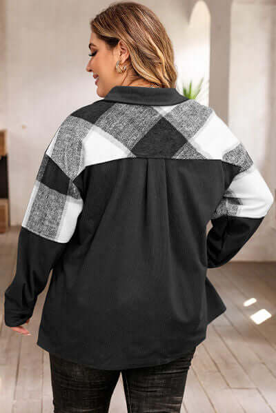 R&B | Plus Size Karos Shacket Jacke für Damen