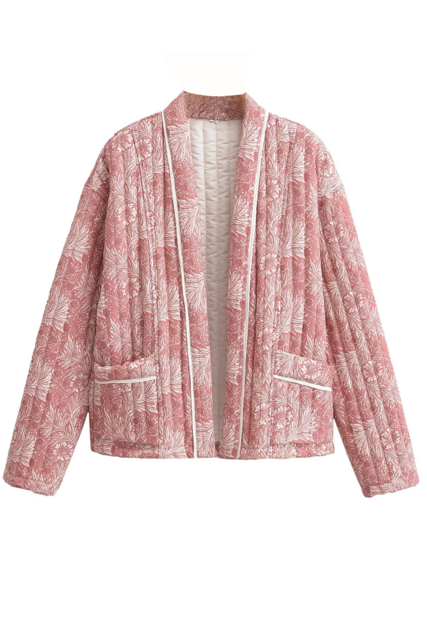 R&B | Fashion Vielseitiger Bedruckter Cardigan Langarm Baumwolljacke