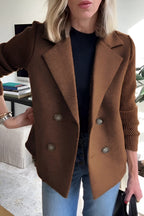 R&B | Damen Blazer aus veganer Wolle mit gestrickten Ärmeln