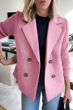 R&B | Damen Blazer aus veganer Wolle mit gestrickten Ärmeln