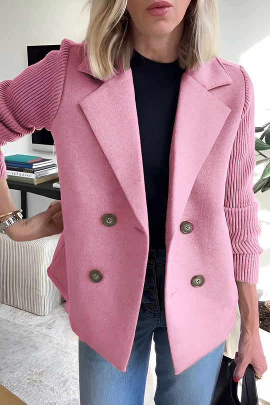 R&B | Damen Blazer aus veganer Wolle mit gestrickten Ärmeln