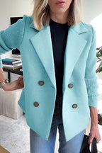 R&B | Damen Blazer aus veganer Wolle mit gestrickten Ärmeln