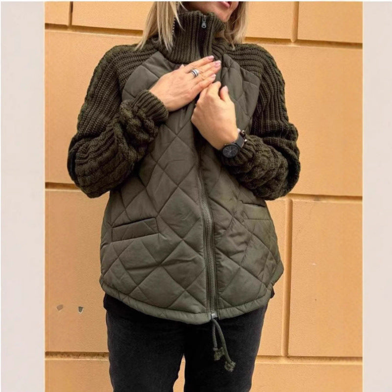 R&B | Gemütliche Steppjacke mit Strickärmeln für Frauen