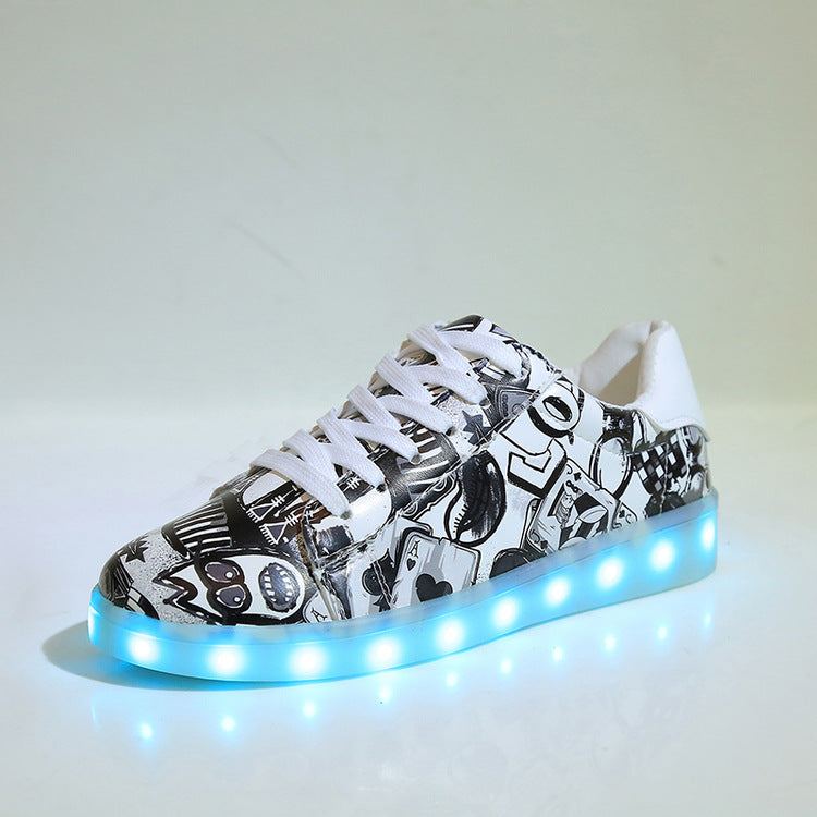 Damen LED Leuchten Sneakers mit buntem Grafikdesign R&B