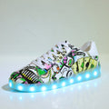 Damen LED Leuchten Sneakers mit buntem Grafikdesign R&B