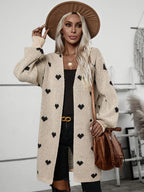 R&B | Strickjacke mit Herzmuster aus weichem Stoff