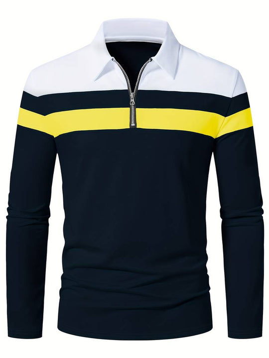 R&B – langärmliges poloshirt mit reißverschluss