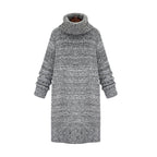 Damen Strickkleid mit hohem Kragen und lässiger Passform