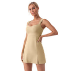 R&B | Hosenträger einfarbig Yoga Tennisrock leichtes Sportkleid