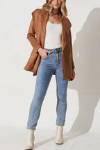 R&B | Farbe Anzug Strickjacke großer Revers Wildleder langärmlige Jacke