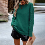 R&B | Einfarbiger Strickpullover mit Gerippten Bündchen
