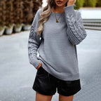 R&B | Einfarbiger Strickpullover mit Gerippten Bündchen