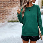 R&B | Einfarbiger Strickpullover mit Gerippten Bündchen