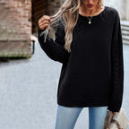 R&B | Einfarbiger Strickpullover mit Gerippten Bündchen