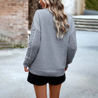 R&B | Einfarbiger Strickpullover mit Gerippten Bündchen