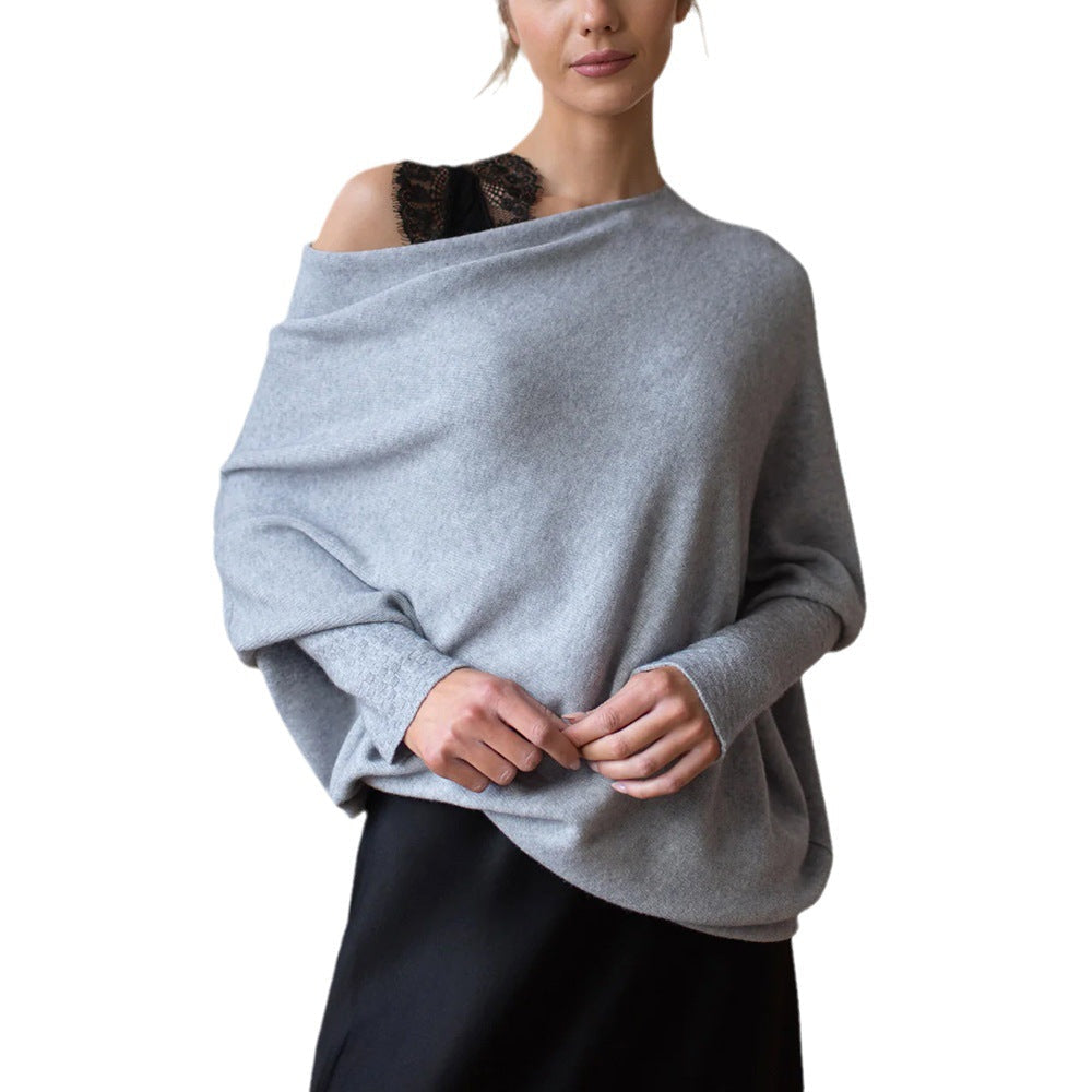 R&B | Gemütlicher Oversized Strickpullover mit Carmen-Ausschnitt