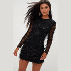 Tassel Paillettenkleid Elegante Mode