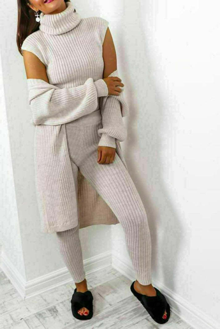 R&B | 3-Teiliges Strick-Loungewear