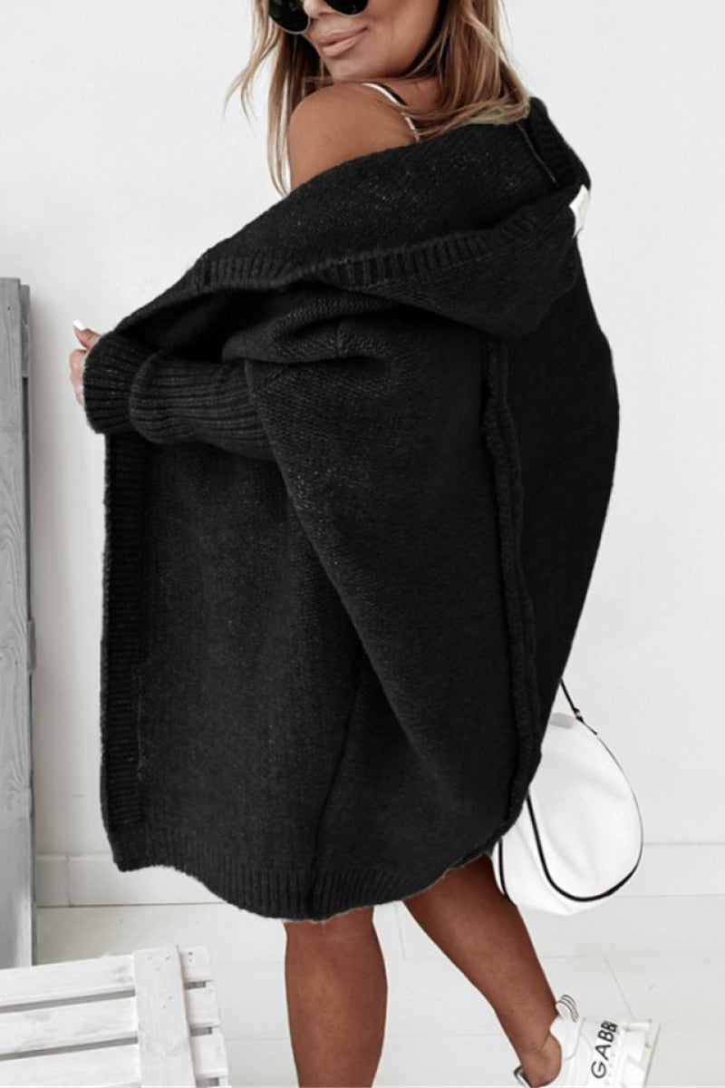Oversized Strickcardigan mit Kapuze