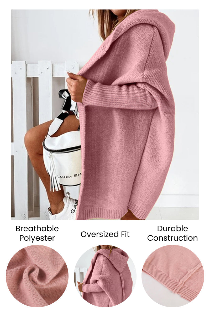 Oversized Strickcardigan mit Kapuze
