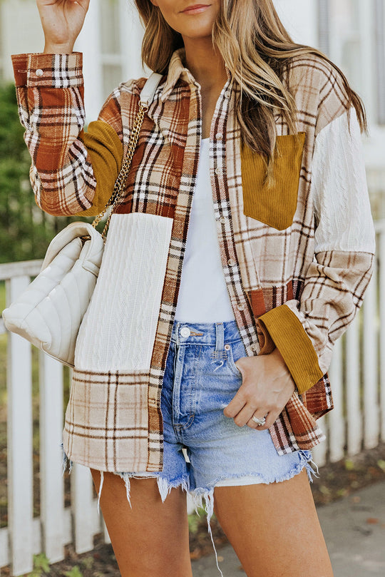 R&B | Gitterhemde mit Patchwork-details Baumwollmischung Perfekt für Layering