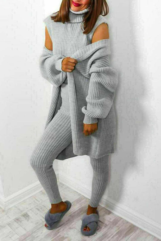 R&B | 3-Teiliges Strick-Loungewear