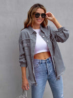 R&B | Distressed Drop Shoulder Denimjacke