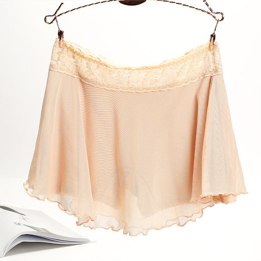 Damen Elegante Chiffon-Rock mit Spitzenbund R&B